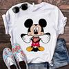 2025 New Fashion 26 Letter Print Women's T-shirt Disney Minnie Top Casual T-shirt Summer Short Sleeve Pattern Women's Clothing