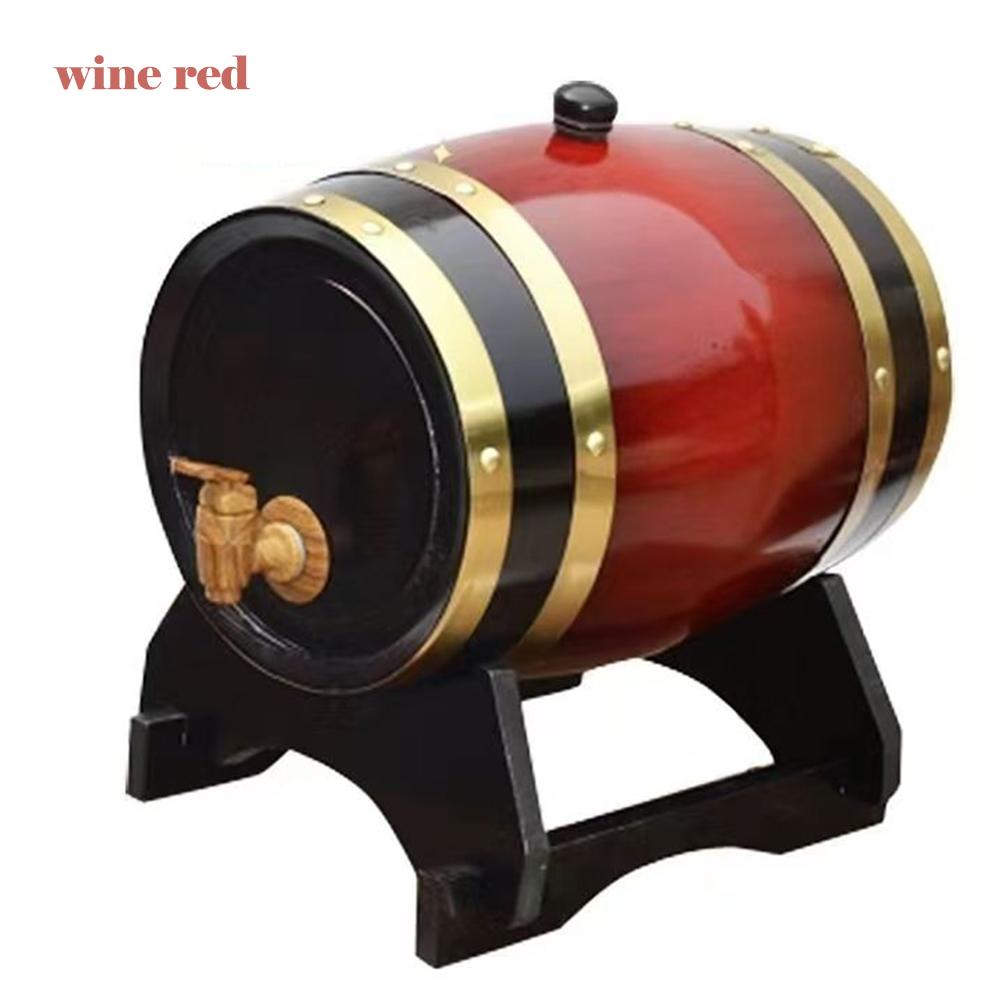 High-capacity pine wine barrel, Household solid wooden wine cask, Empty barrel for storing red wine, Winery make wine barrel, 3L
