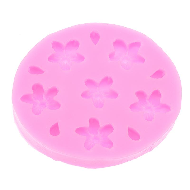 3D Sakura Shape Silicone Mold Diy Cherry Blossom Fondant Jelly Chocolate Cake Decor Tools Clay Plaster Baking Mold
