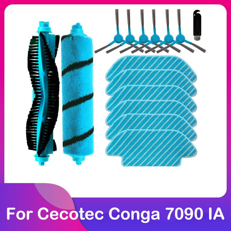 Fit For Cecotec Conga 7090 IA Robot Vacuum Cleaner Replacement Spare Part Accessories Main Brush Roller Side Brush Mop Cloth Rag