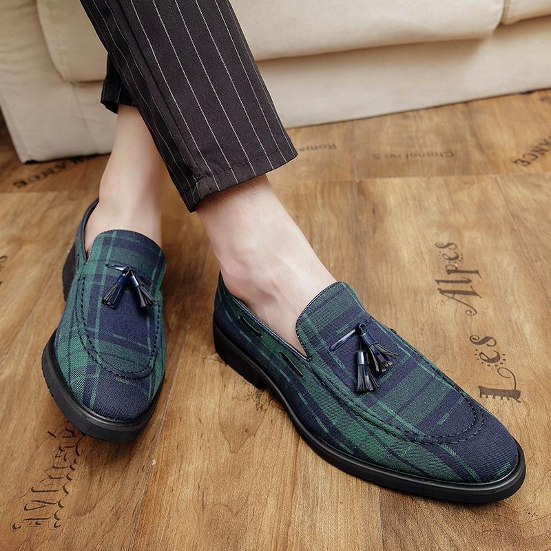 Large Size Casual Shoes Loafers Men's Shoes Fringed Trendy Shoes British Small Leather Shoes