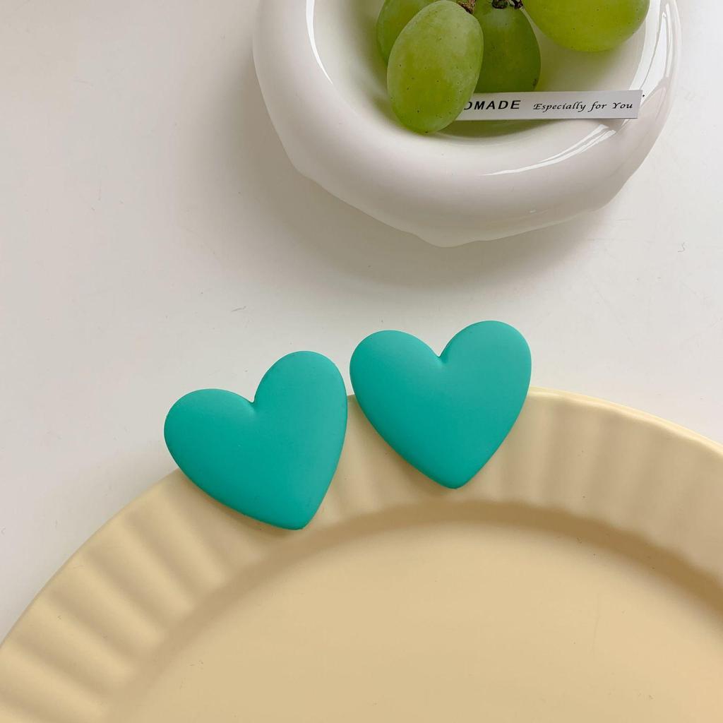 Semplici Orecchini a Forma di Cuore Color Caramella Moda e Carini Orecchini Geometrici a Forma di Cuore in Acrilico Verniciato a Spruzzo Orecchini da Ragazza
