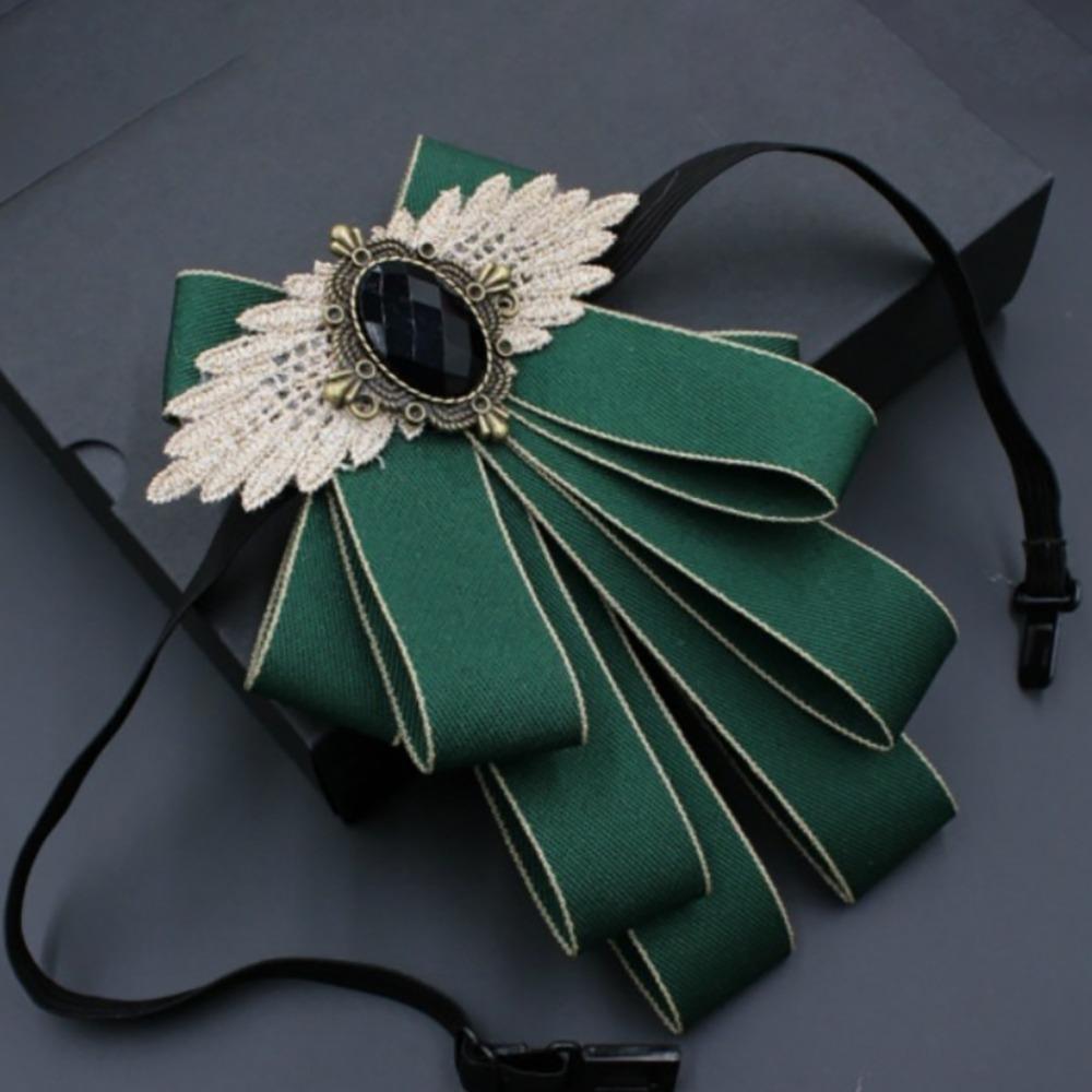 Fashion Faux Stone Men's Suit Lapel Flowers Alloy Polyester Bow Tie Necktie Neck Decoration Groom Formal Suit