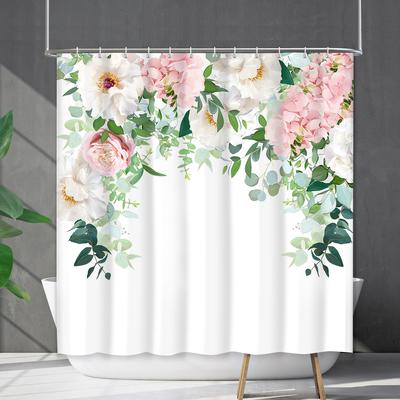 Tenda da Doccia Impermeabile e Antimuschio Stampa Digitale 3D Pianta Fiore e Erba Tenda da Doccia Tenda Divisoria per Bagno