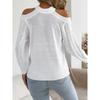 Womens Casual Solid Off Shoulder Long Sleeve Pullover Sweater