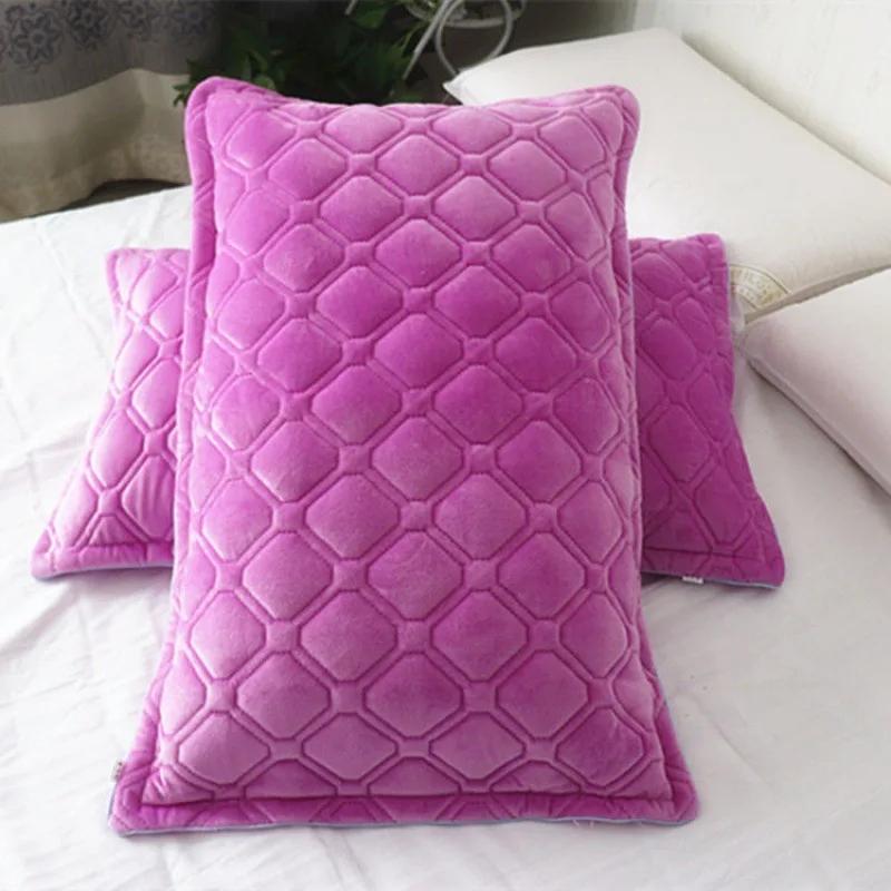 Crystal Velvet Pillowcase Solid Color Winter Warm Pillow Cases Decoration Household Pillow Covers Bedding for Home Decoration