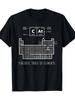 Herren Das Chemie-Katze, Periodensystem der Elemente T-Shirt Baumwolle Unisex Tee Ganzjahres-Freizeit Oversized Locker Kurzarm