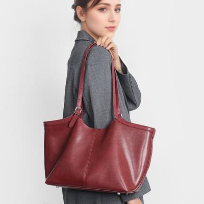 Women's Bag New Genuine Leather Women's Bag Underarm Shoulder Cowhide Tote Bag Niche Crossbody Retro Soft Leather Large Capacity