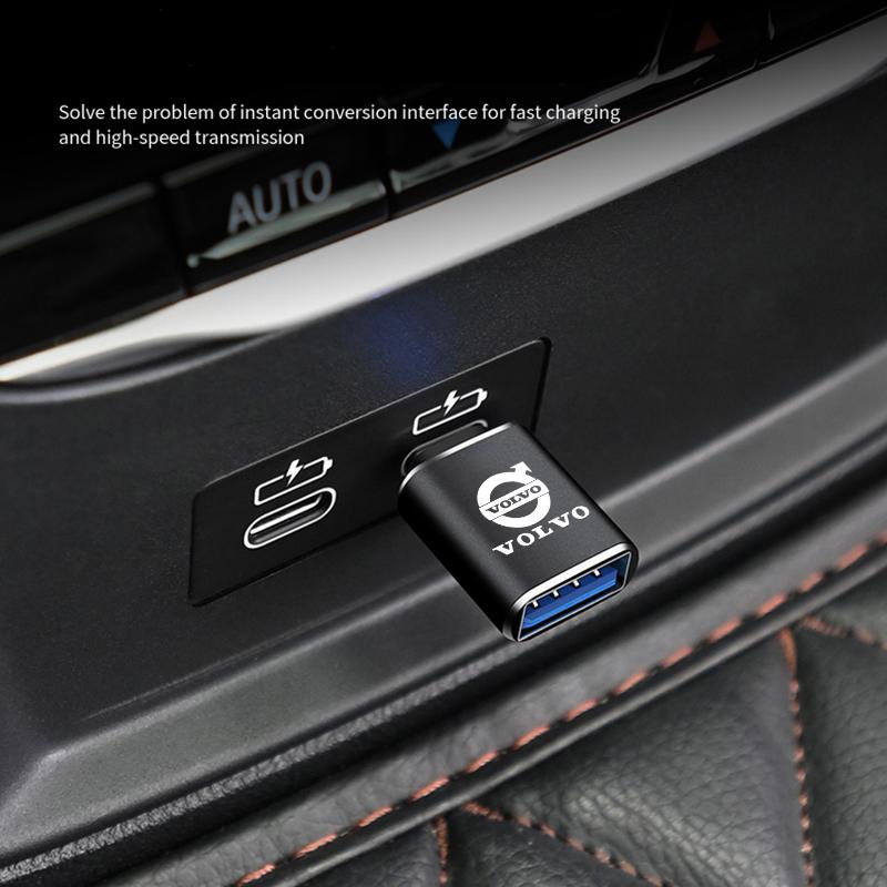 lgujc1 Car Type-C Turn USB3.0 Adapter Auto Converter Interior Parts For Volvo XC90 V90 V60 XC60 V40 S80 S60 S90 C40 XC40 V70 XC70 C30