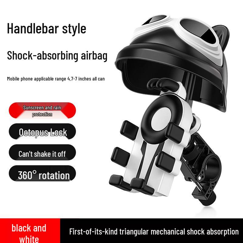 Shockproof Rainproof Phone Holder for Electric Cars, Motorcycles & Takeaway Helmets with Sunshade and Navigation Support.