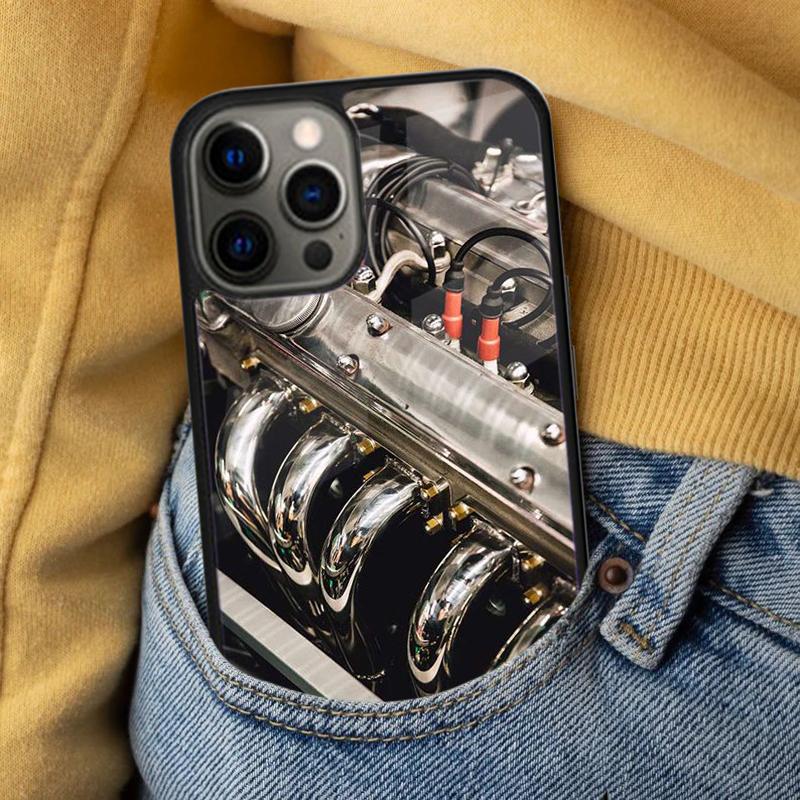 Car Parts Auto Mechanic Soft Phone Case for iPhone 17 Air 16e Pro Max 15 Pro 13 14 Plus 11 12 MagSafe Magnetic Coque