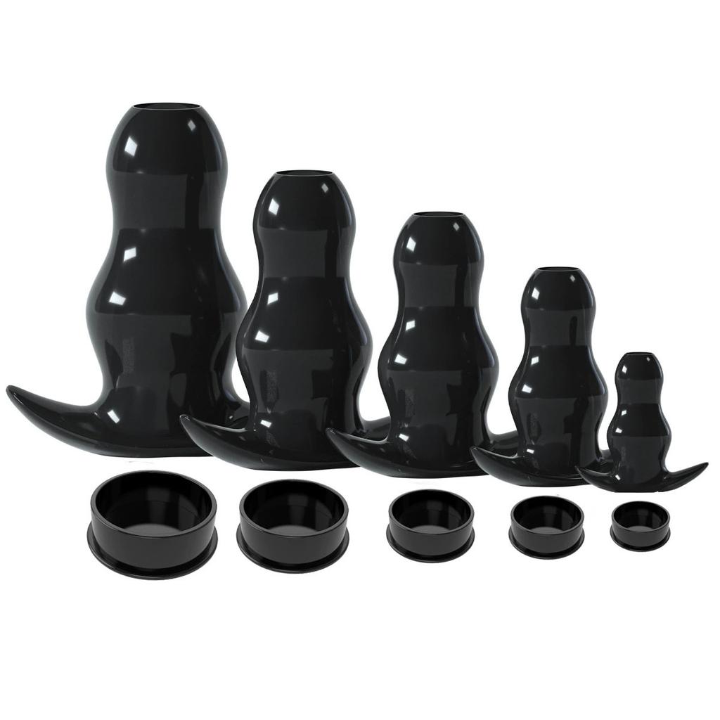 TPE Hollow Anal Plug with Cap - Transparent Tunnel Butt Plug for Gape Training & Prostate Play