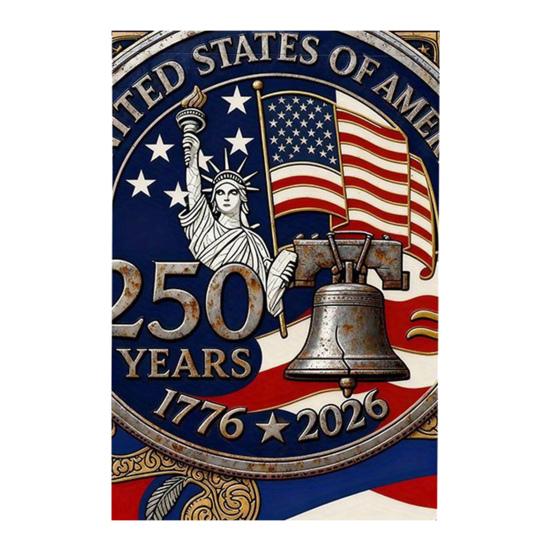250th Anniversary America Garden Flag of Freedom Patriotic 250 Years Banner 4th of July Yard Sign E
