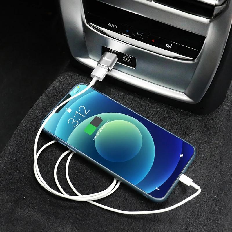 For Jeep Type C OTG Male To USB Female Adapter Converter Connector For Jeep Grand Cherokee Wrangler JK Gladiator Compass Rene