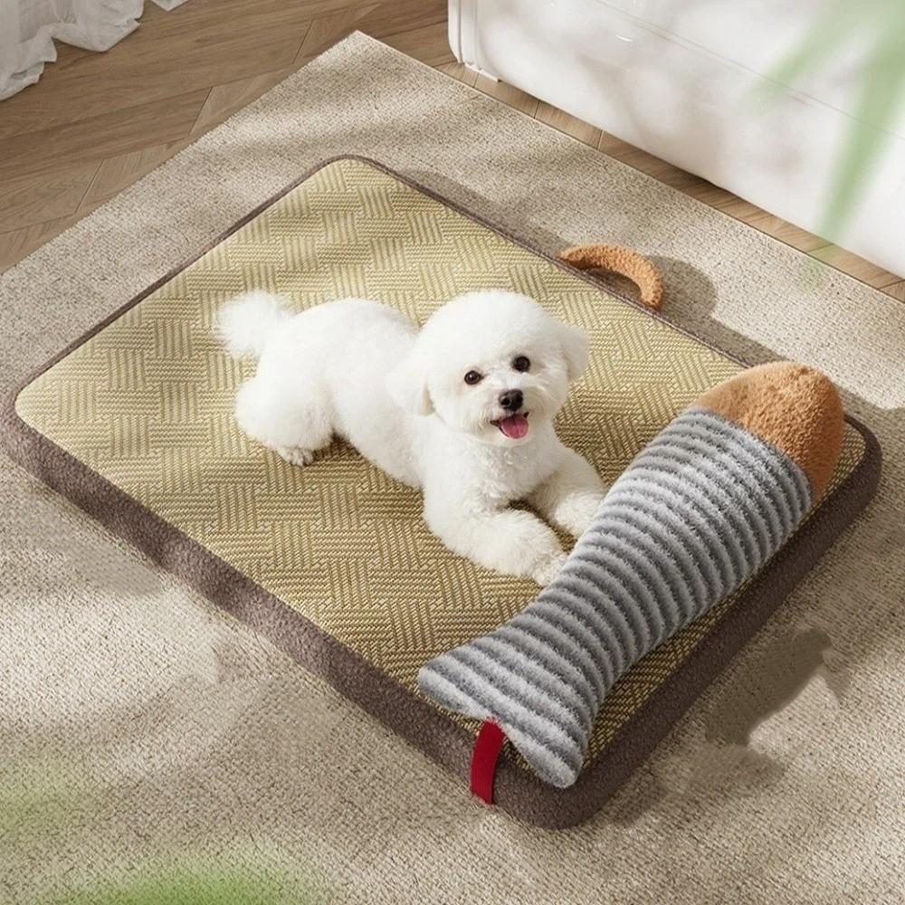 Breathable Pet Cooling Mat Fish Shaped Pillow Cat Sleeping Pad Comfortable Dog Floor Mat  Crate Mat