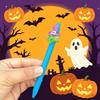 Gift for Halloween Lovers Ballpoint Pen, Cute Ghost Skull Pumpkin Retractable Gel Ink Unique Spider Web Pens 0.5mm Fine Point Writing Pen Party,