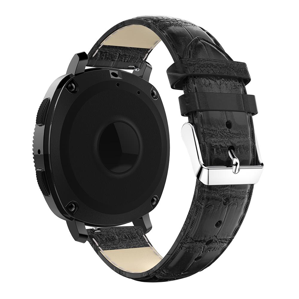 

20mm Crocodile Texture Genuine Leather Watch Band for Samsung Galaxy Gear Sport Brown