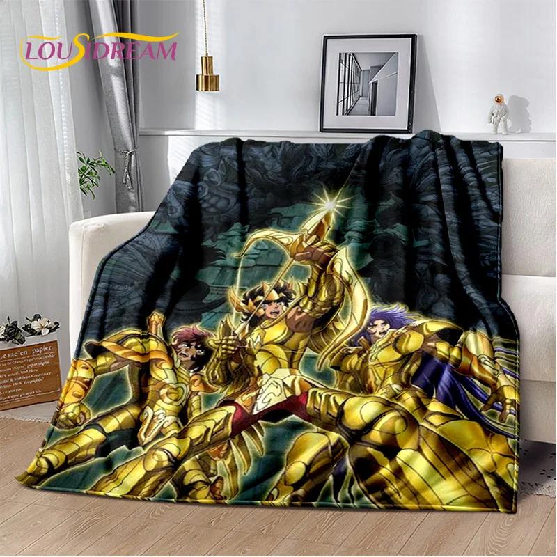 Cartoon Saint Seiya 3D Retro Soft Flannel Blanket for Beds Bedroom Sofa Picnic,Throw Blanket for Cover Outdoor Leisure Nap Gift