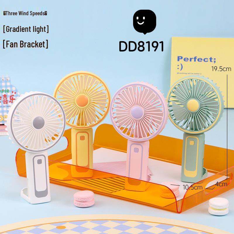 

2026 Portable Gradient Light Handheld USB Charging Fan with Engraving Option Customized/Cross-border/Wholesale