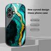 Grüner Marmor Für Apple IPhone 16 11 13 15 14 Pro Max 12 Mini 7 8 Plus XR X XS Elliptisch Geformte Handyhülle aus Gehärtetem Glas