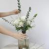 DEEMEI 18pcs Babys Breath Artificial Flowers Fake Eucalyptus Leaves Flowers Bouquet Artificial White Gypsophila Bouquets Real Touch Faux Flowers for