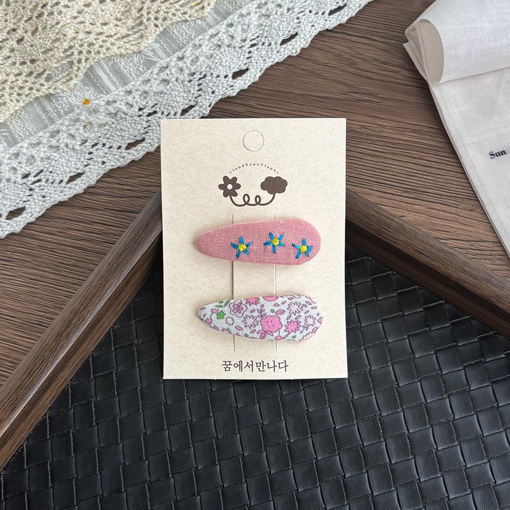 Haarspange mit gestickten Blumen im koreanischen Stil für Mädchen