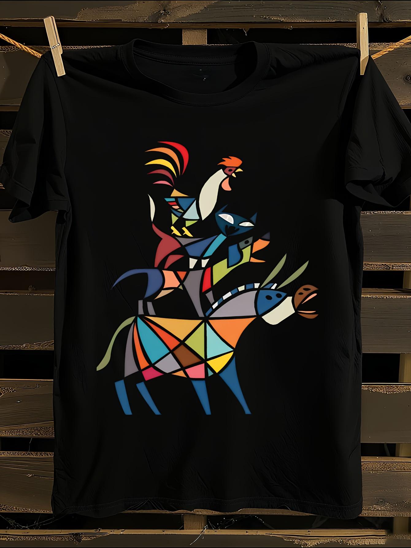 TEEHUB Bremen Town Musician and Animal Print T-shirt XXL