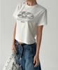 THE GREEN LAB Lettering Symbol Crop Short Sleeve T-Shirt [Ivory/Clover]