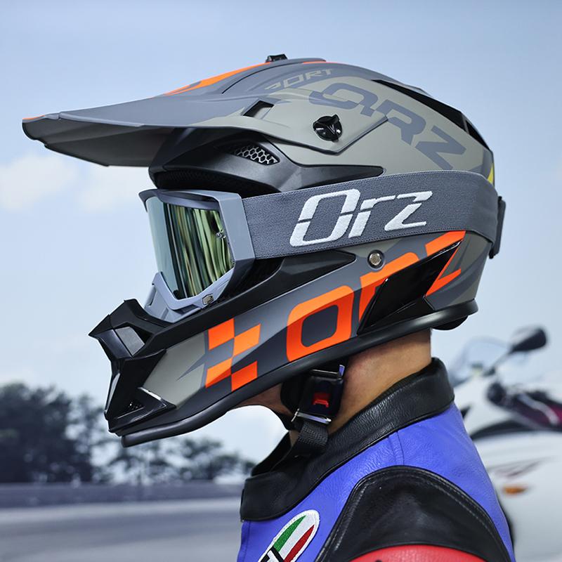 ORZ-F16-Off Road Motorcycle Helmet, Men's and Women's Rally Helmet, Mountain Bike Riding, Speed Reduction, Karting, All Seasons