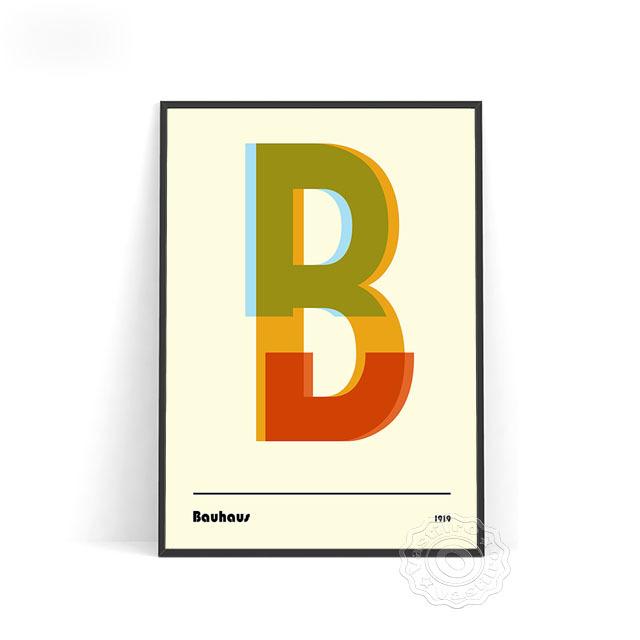 Bauhaus Exhibition Vintage Art Print Poster Vintage Oil Painting Wall Painting