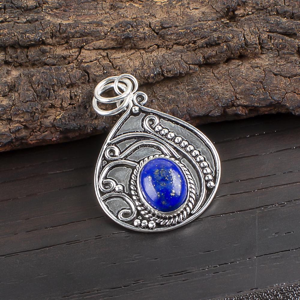 Přívěsek Lapis Lazuli Ručně vyráběné šperky z drahých kamenů, Přívěsek z masivního stříbra 925, Přívěsek na šperky s jedinečným designem