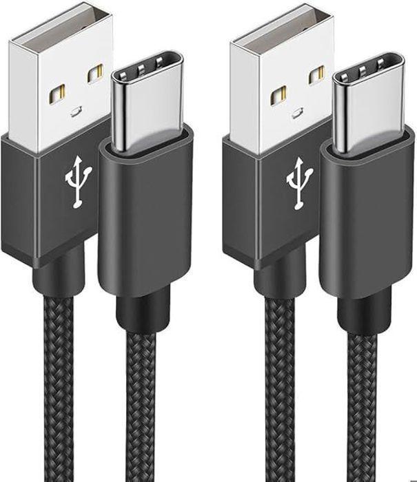 Cable usb c, [1m/lot de 2] câble usb c charge rapide 3a fil chargeur type c tressé cable usb vers usb c pour samsung galaxy s21 s22
