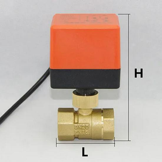Electric Copper Ball Valve, Two/Three-Way Control, for 220V, 12V, 24V Systems - Ideal for AC, Fan Coil, Solar Applications, 4-Point Connection