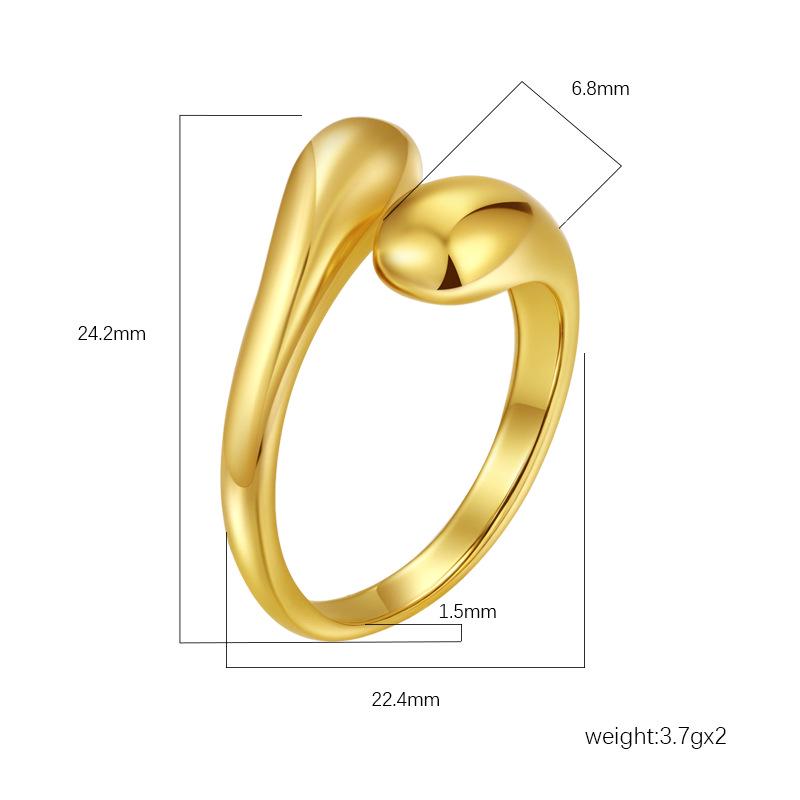 Verflochtener Verstellbarer Edelstahlring - Offenes Design, Auf Lager