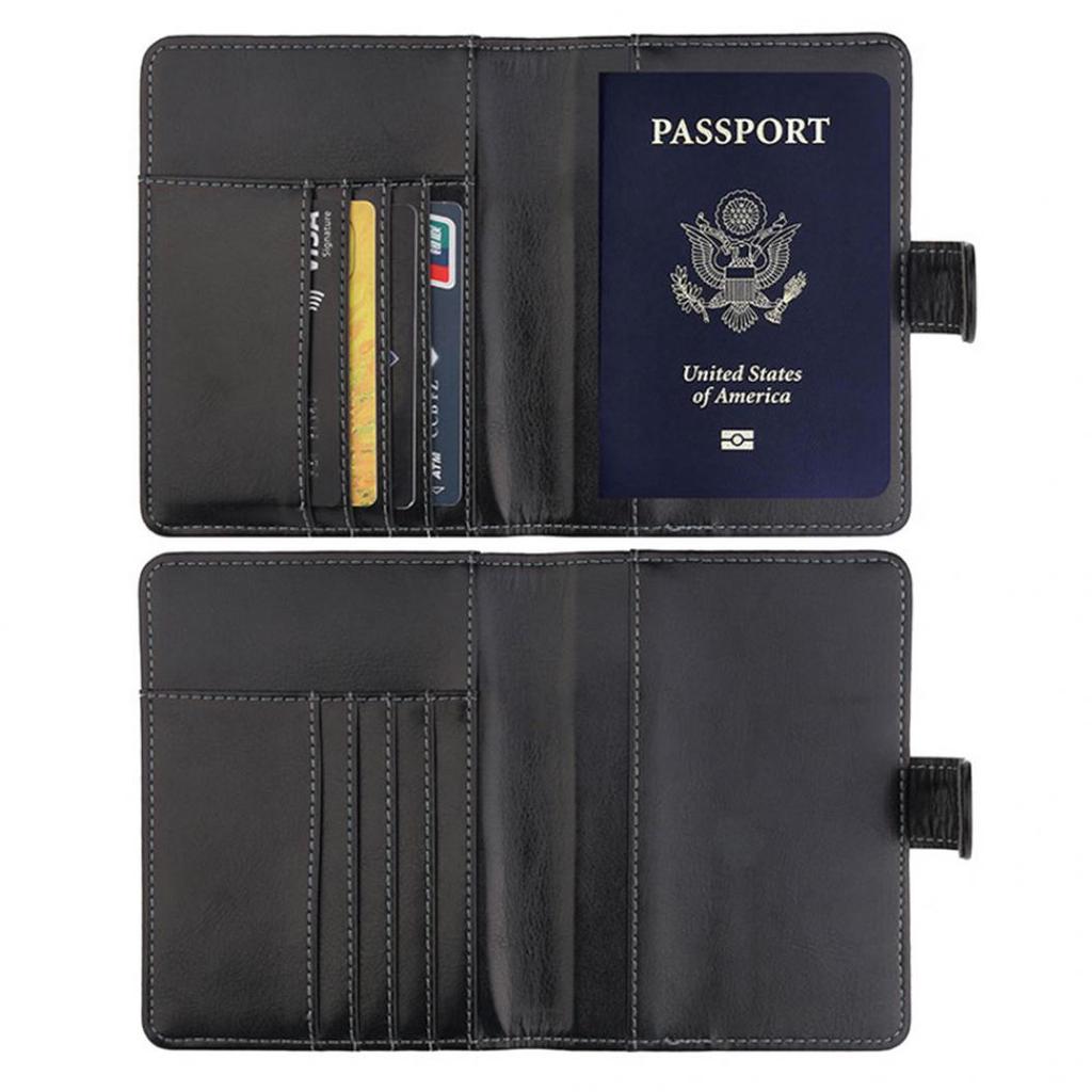 Fashion Passport Card Ticket Holder Faux Leather Unisex Travel Storage Bag