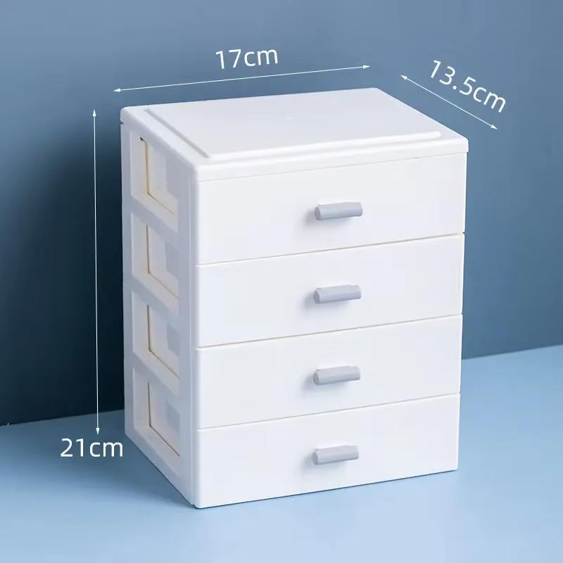 Plastic Desktop Storage Drawer Organizer With Stackable Design And Large Capacity Perfect For Home Office Storing Stationery