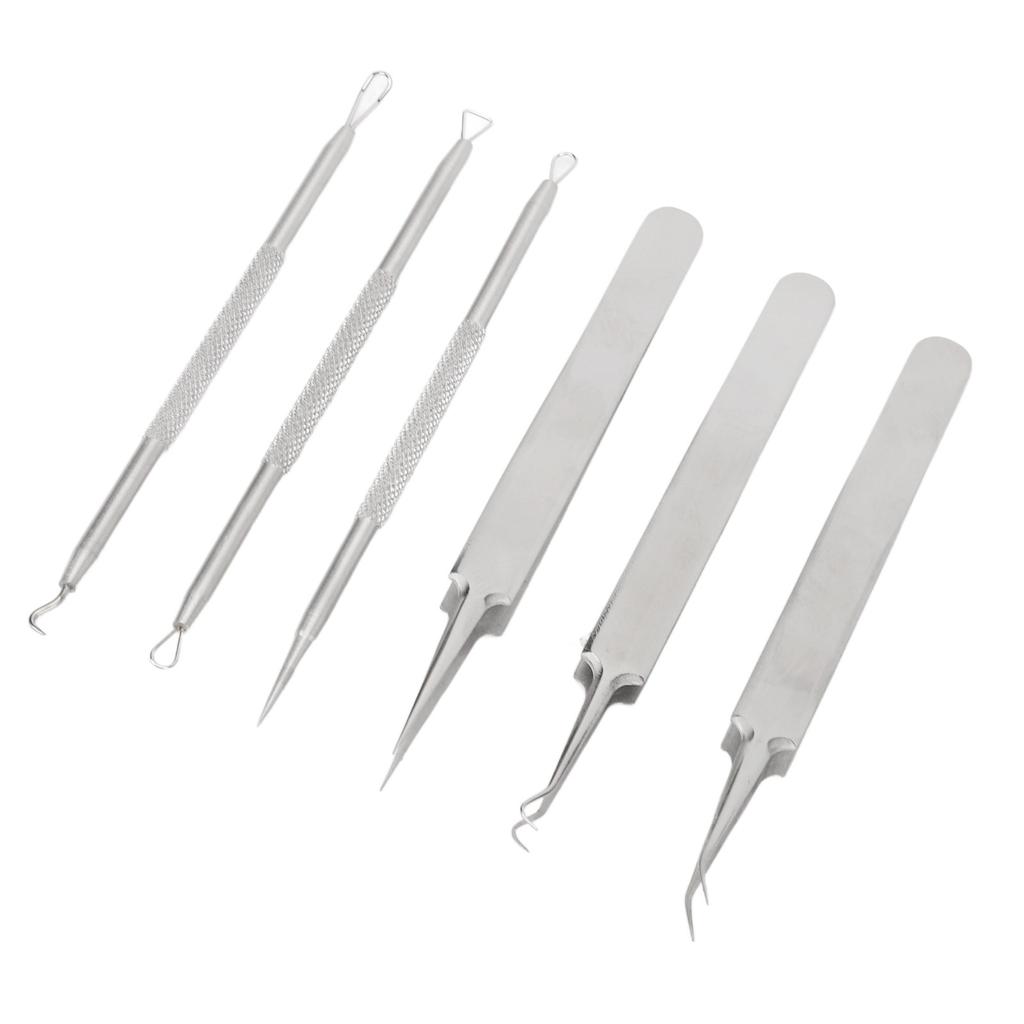 6pcs Blackhead Remover Tool Stainless Steel Pimple Comedones Extractor for Blemish Whitehead Popping