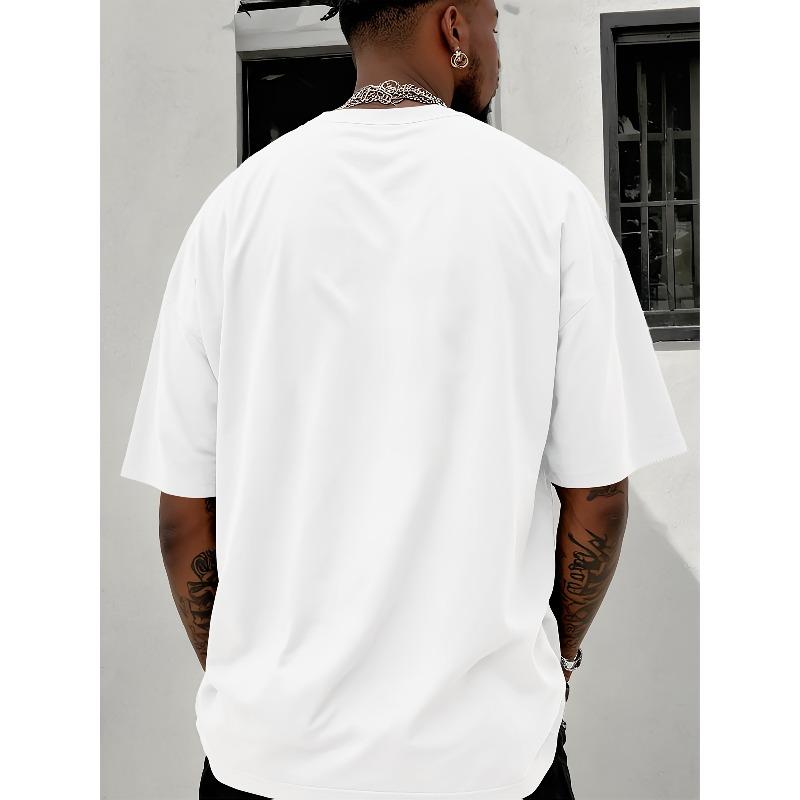 European Size Men's Y2K Snake Bone Pattern Letter Print Short Sleeve T-Shirt