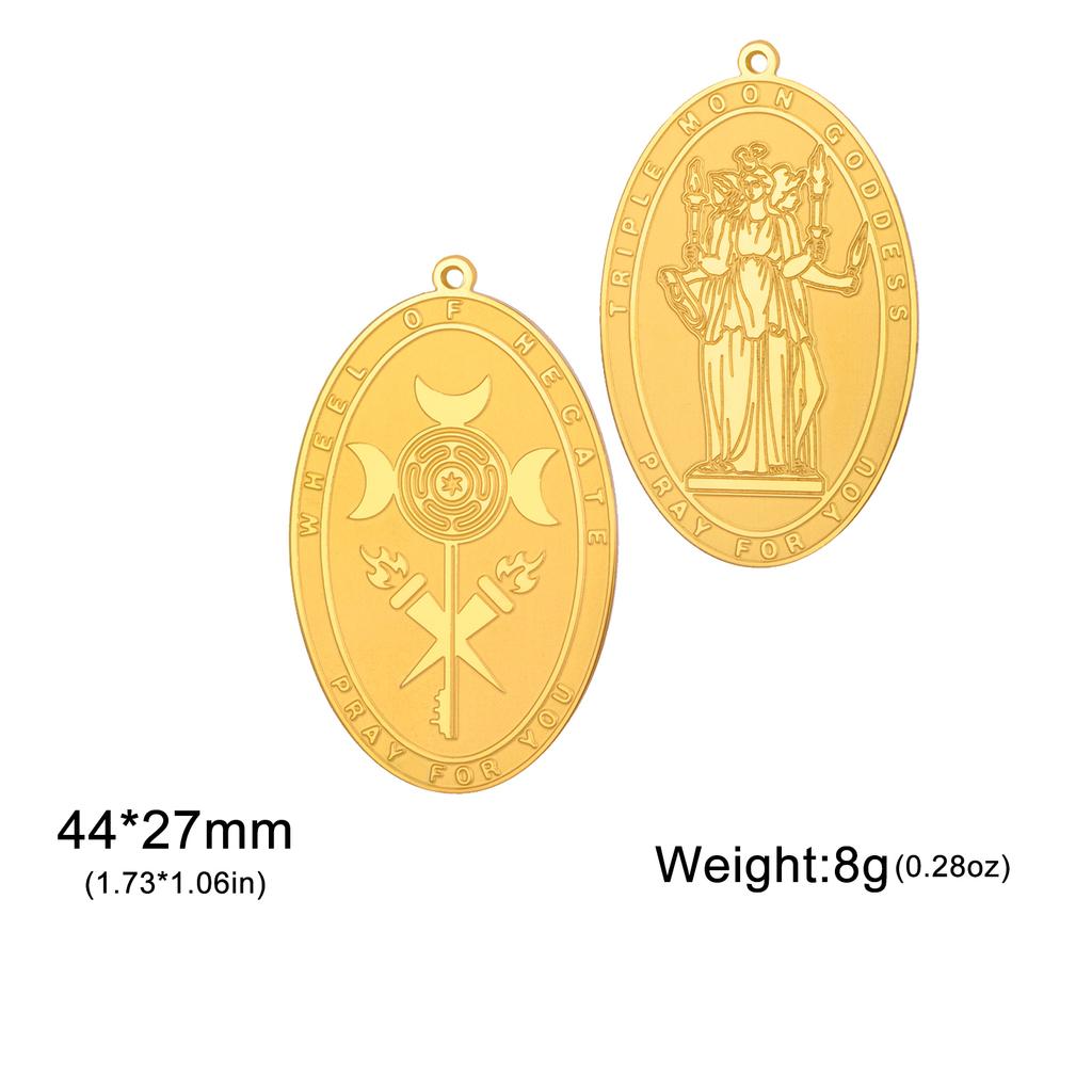 Collana Hecate Dea Wiccan della Luna Tripla Ciondolo Luna e Sole Collana Strega Hekate Amuleto Gioielli Stregoneschi Regali per Donne Uomini
