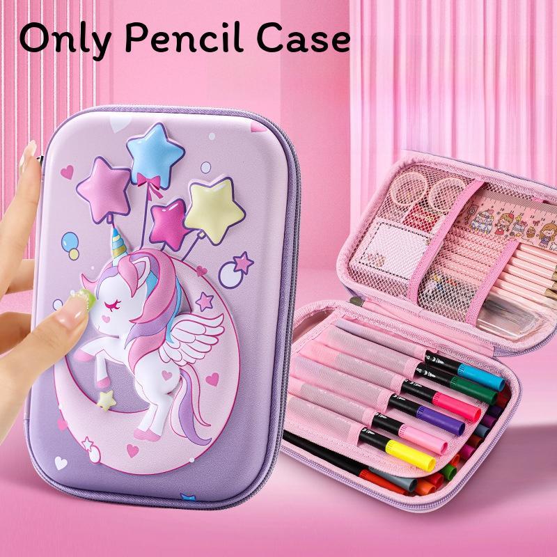 Childrens Eva Pencil Organizer With Cute Unicorn 3d Pattern For School And Gift