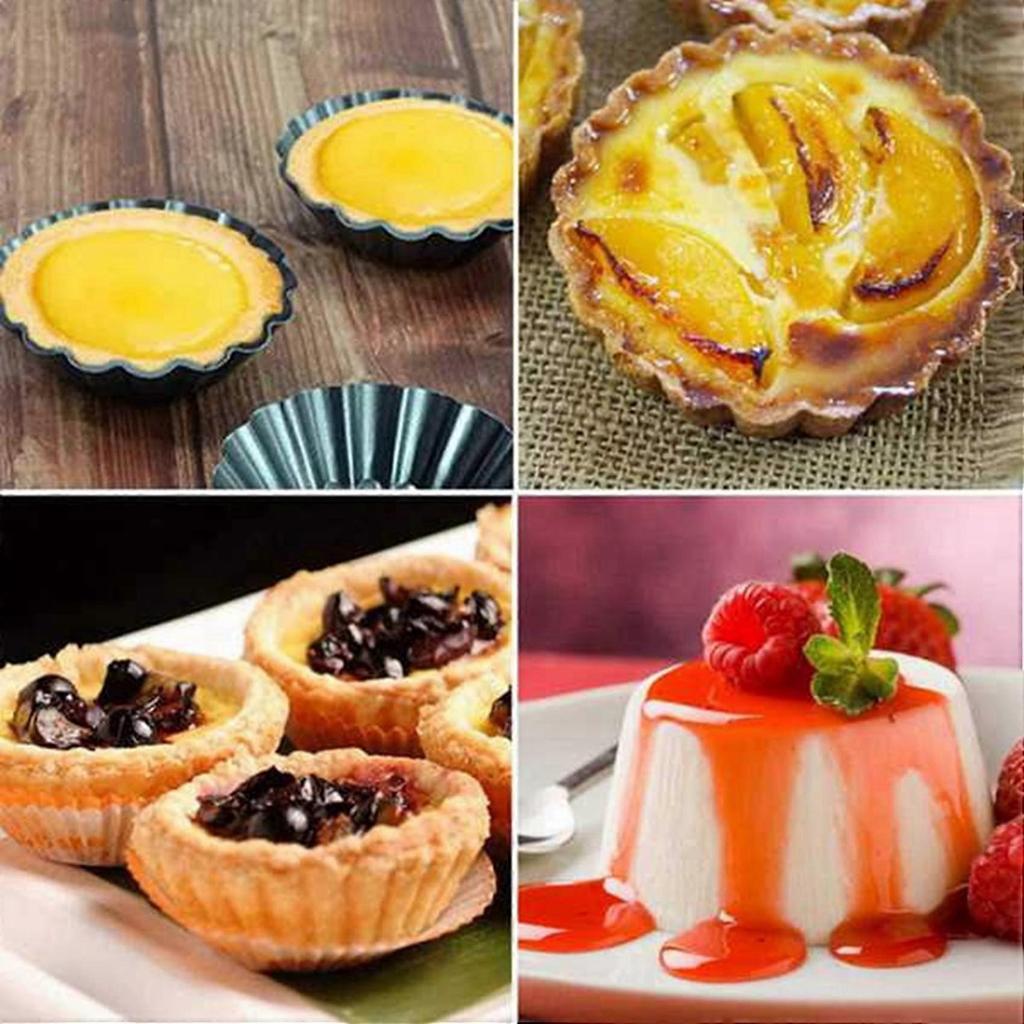 52 Pcs Egg Tart Molds, 3inch Mini Tart Pans Removable Bottom, Cupcake Cake Muffin Mold Tin Pan Baking Tool