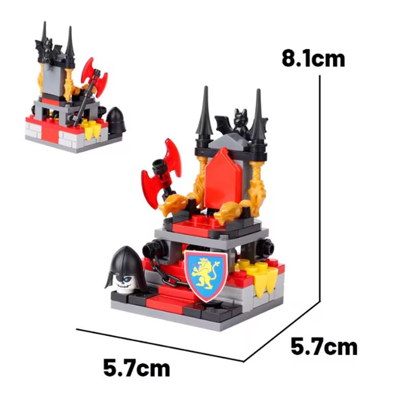 Medieval City MOC Building Blocks Soldier Figures Guard Tower Watchtower Hanging Cage Shield Weapon Accessory Bricks Kids Toys
