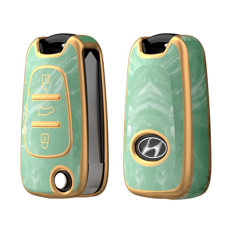 Stilvolle TPU Autoschlüsselhülle für Sonata, ix35, Elantra - Vollständig faltbarer Schutz