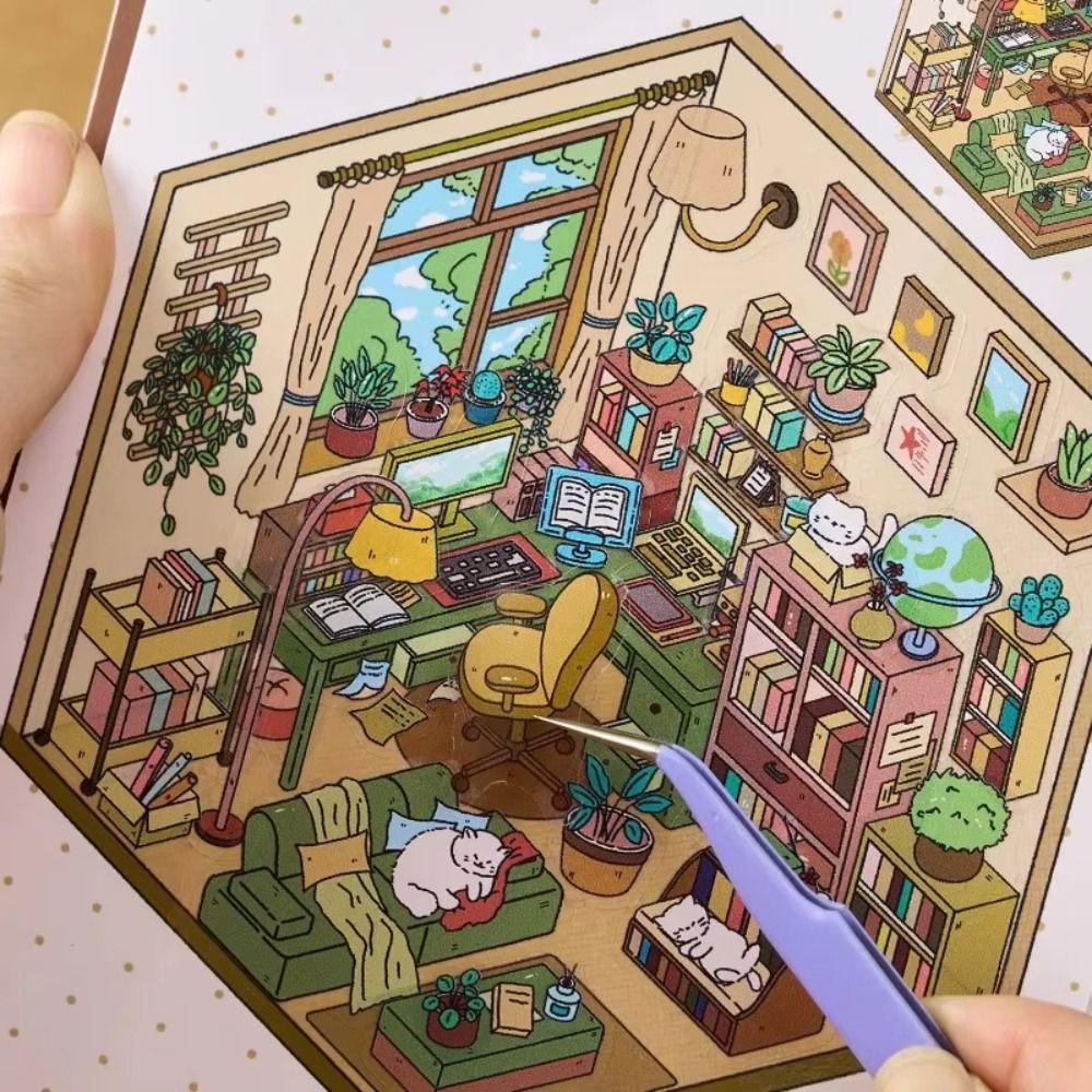 Dream Town 4.0 Series Scene Sticker Book Landscape Stickers Cottages Quiet Book  Scrapbooking