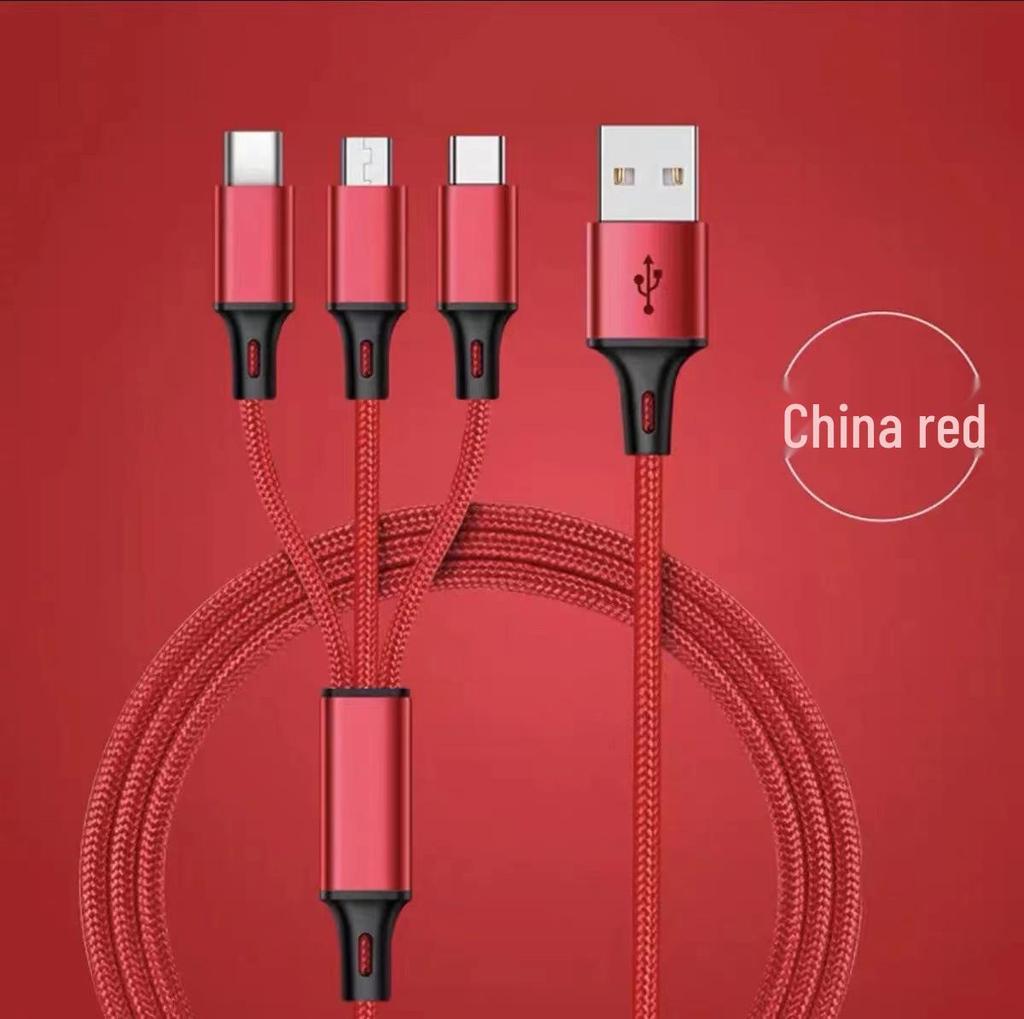Woven 4-in-1 Fast Charging Data Cable for Huawei, Android, Apple, and Type C Devices