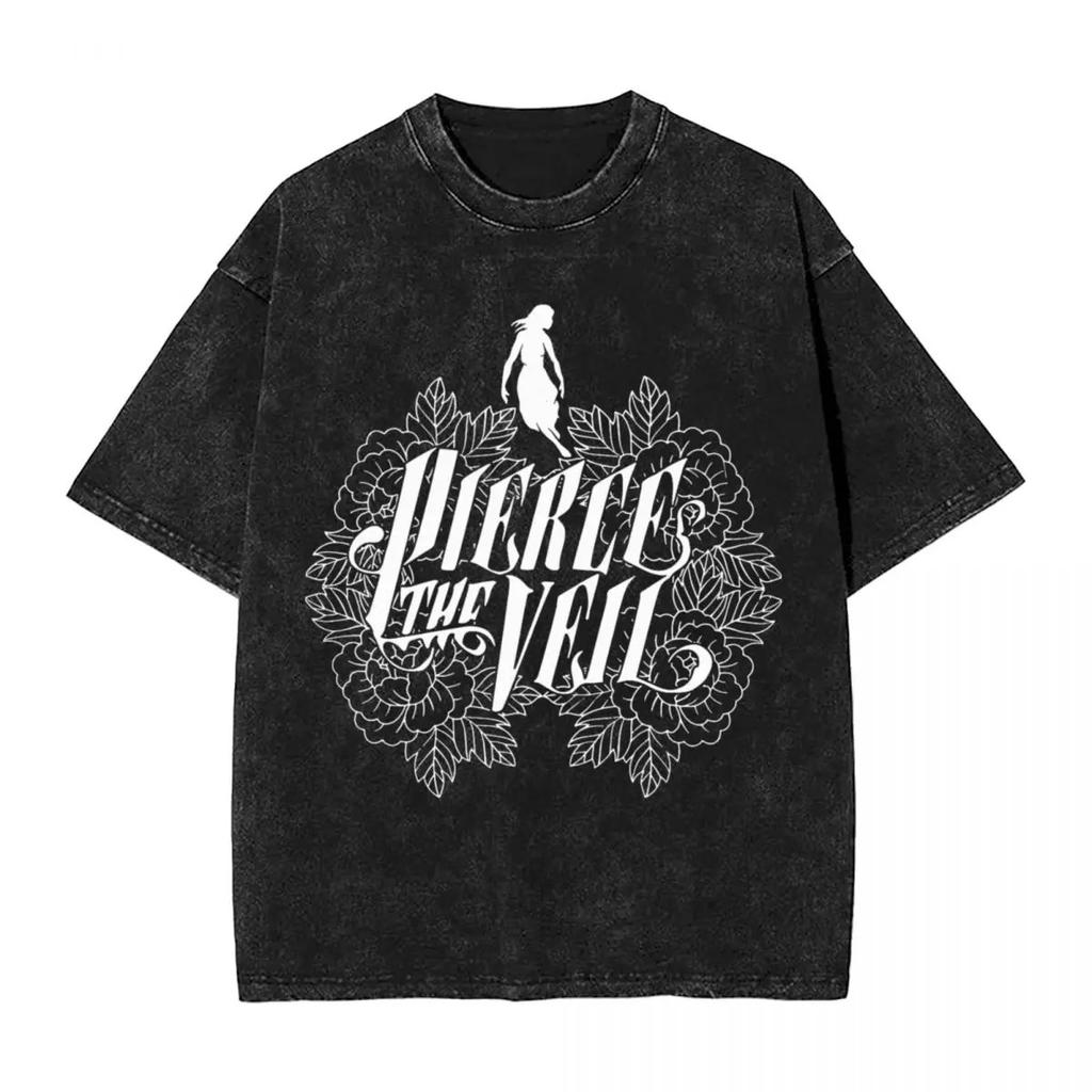 Pierce The Veil classic album poster print Tshirt Unisex Women Vintage Washed cotton gohtic YK style oversized top summer new tee
