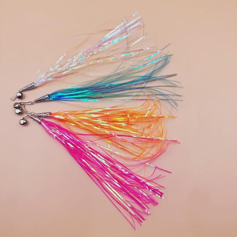 Cat Toy Replacement Head with Bell and Colorful Tassel