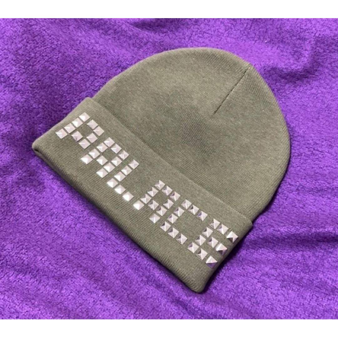 Used PALACE STUDDED BEANIE GREEN knit hat hat