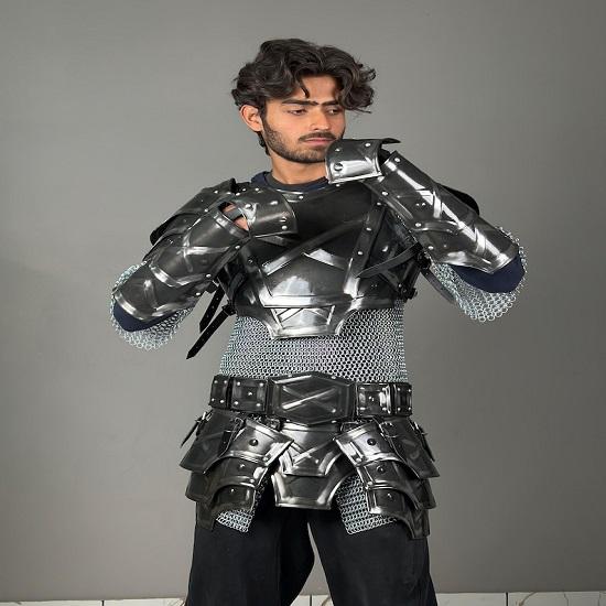Dwarven Blackened Medieval  Knight Half Suit Battle Warrior Halloween Costume  Best Gift For him