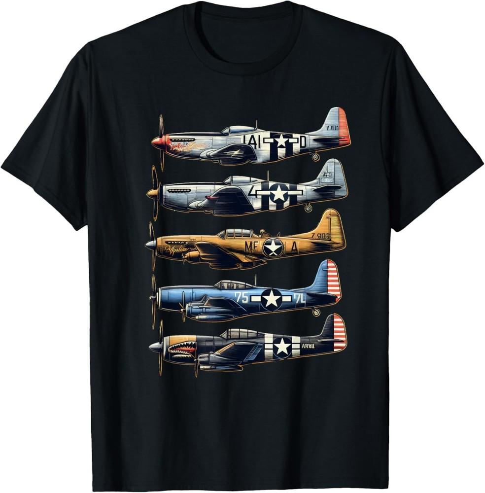 WW2 Planes P51 Mustang F4U Corsair B17 P47 Thunderbolt T-Shirt Unisex T-Shirt S
